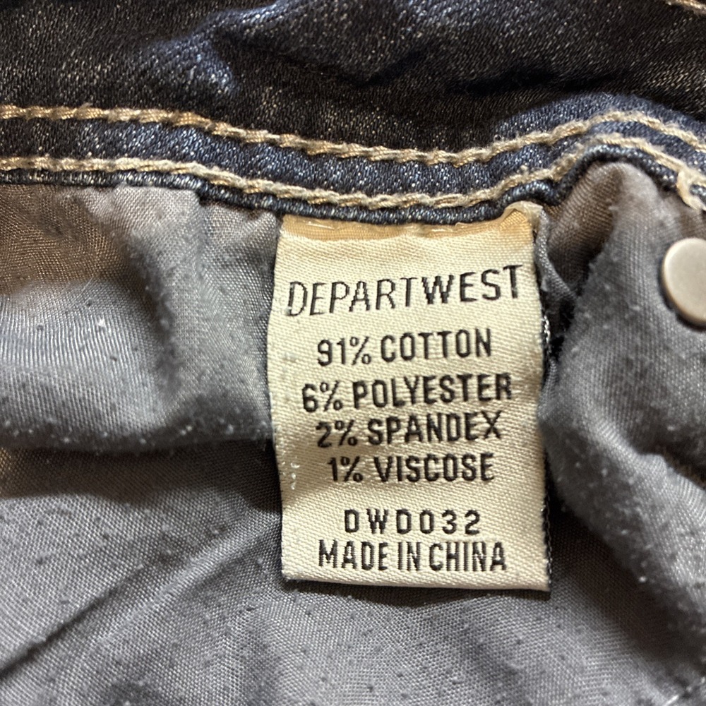 Departwest Trouper Distressed Jeans Mens Tag 30x32 (Fits 30x31) Denim Whiskered - Picture 11 of 13